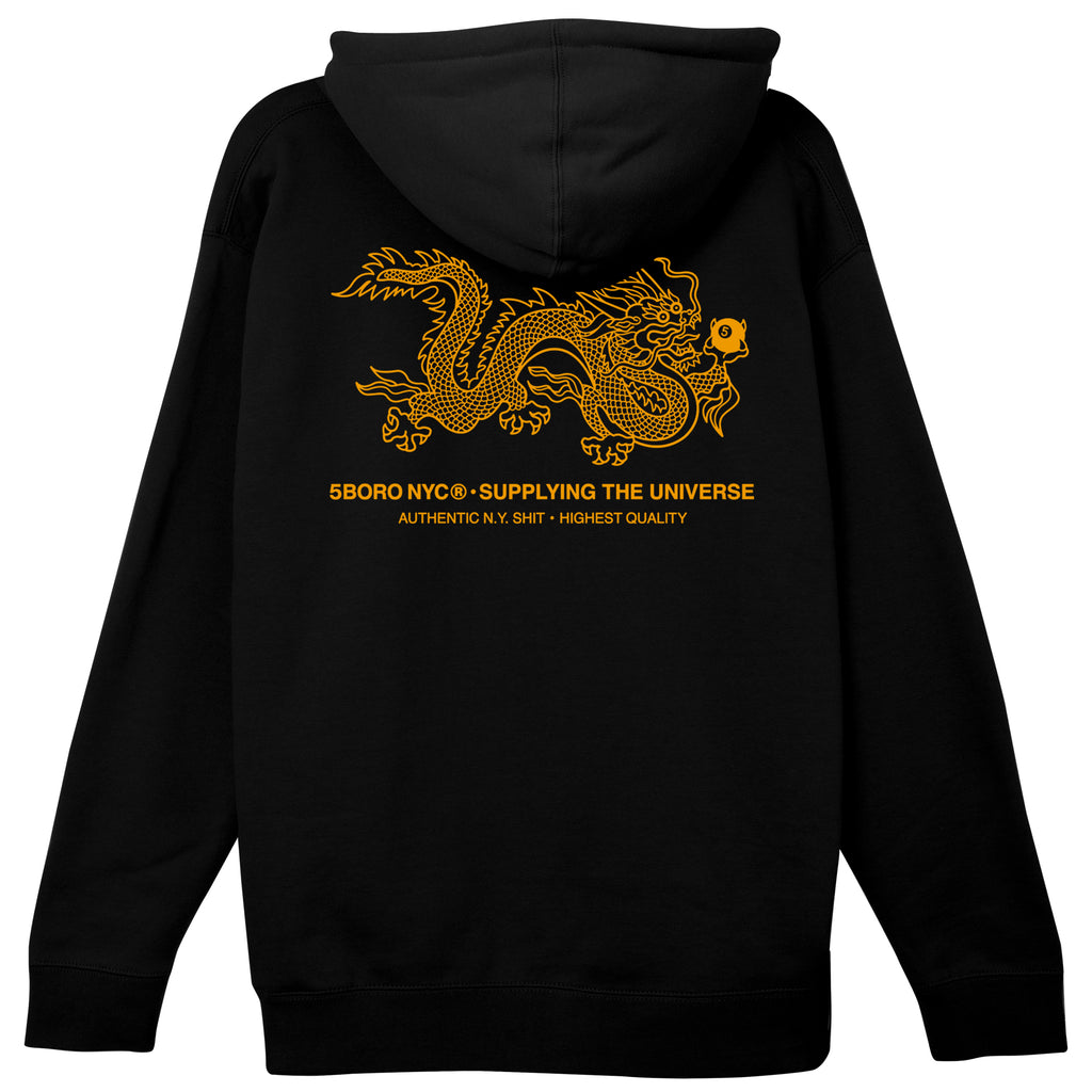 5BORO NYC 5Ball Dragon Pullover Hoody Black & Gold