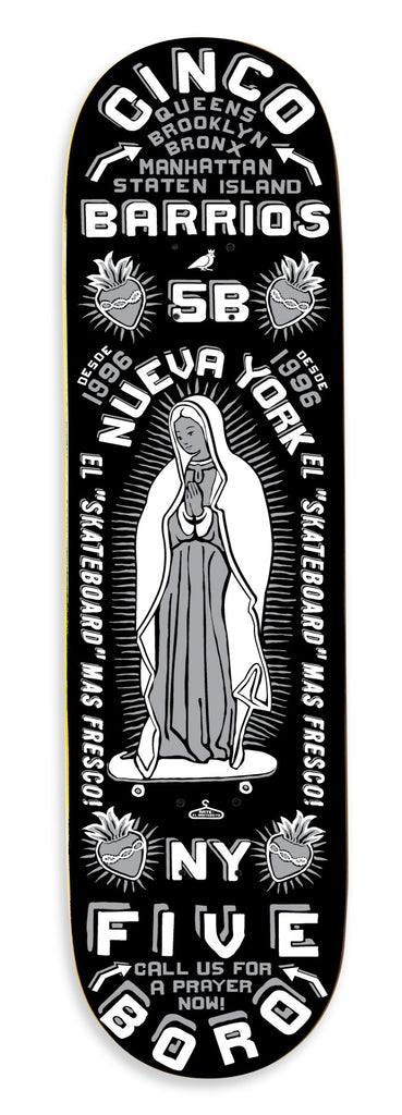 5Boro Cinco Barrios Model in Black White & Silver Colorway size 8.25" Wide