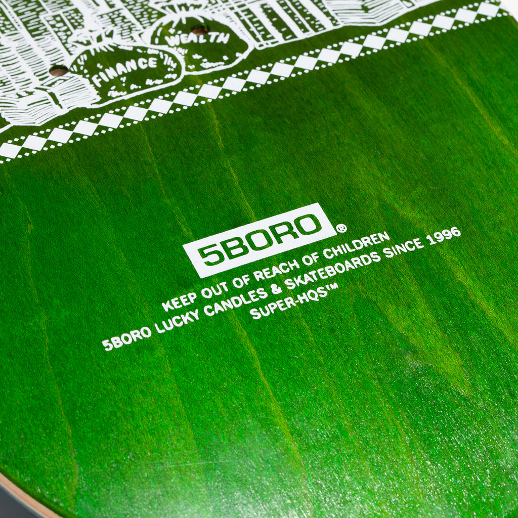 5Boro Lucky Candle Series Manhattan Model 8" Wide Orange & Green dip dyed veneer