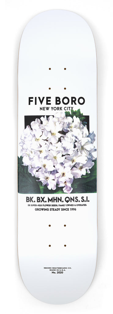 5Boro Flower Seed White Skateboard
