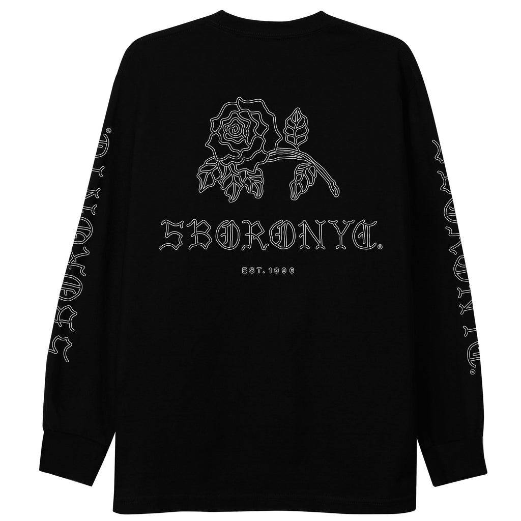 5B Withered Rose Longsleeve Tee  Black & White