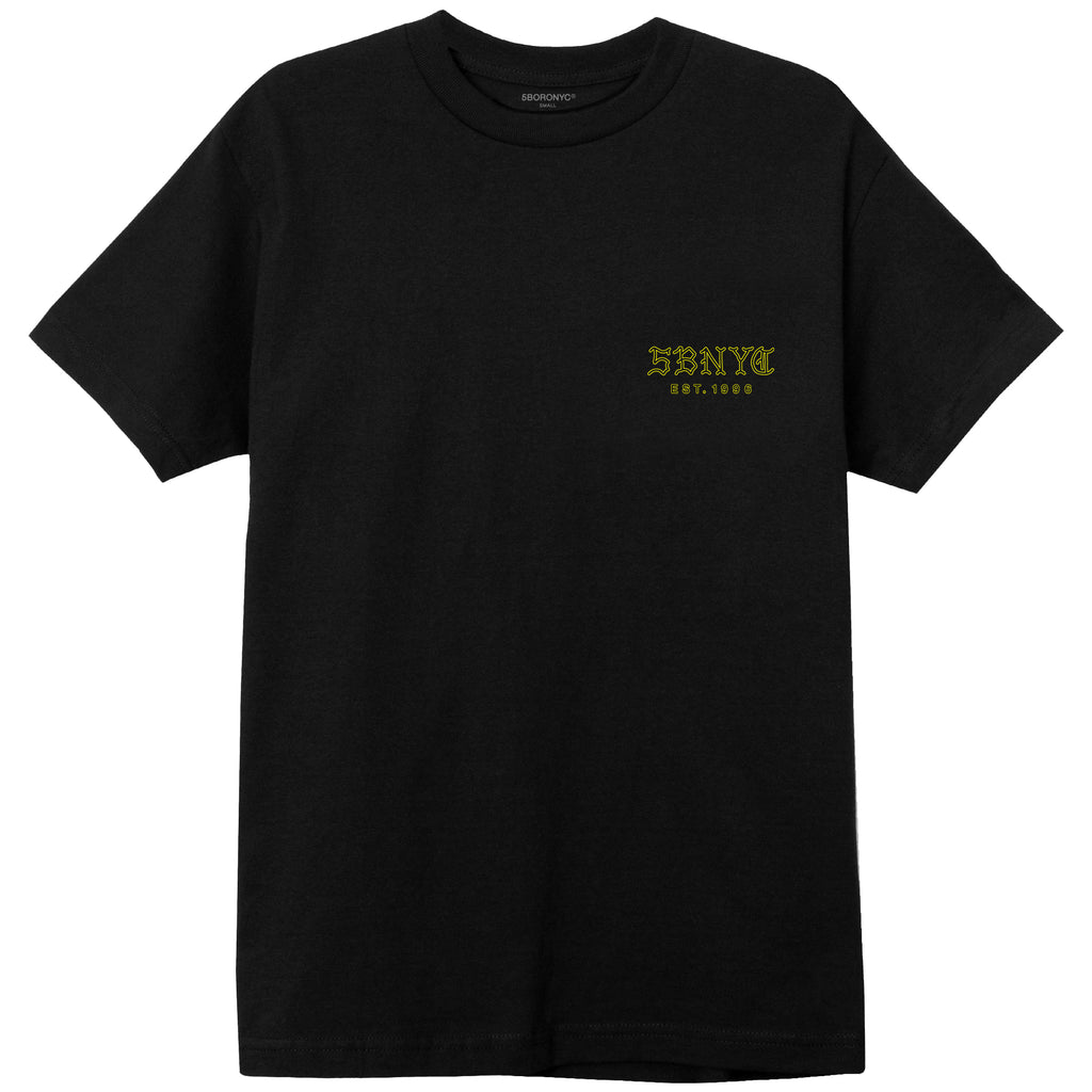 5B Withered Rose Tee  Black & Yellow