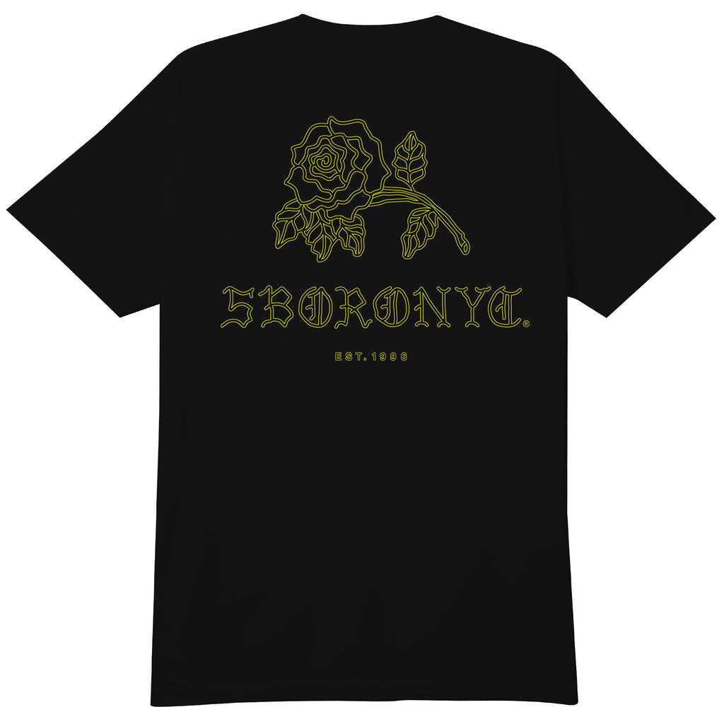 5B Withered Rose Tee  Black & Yellow