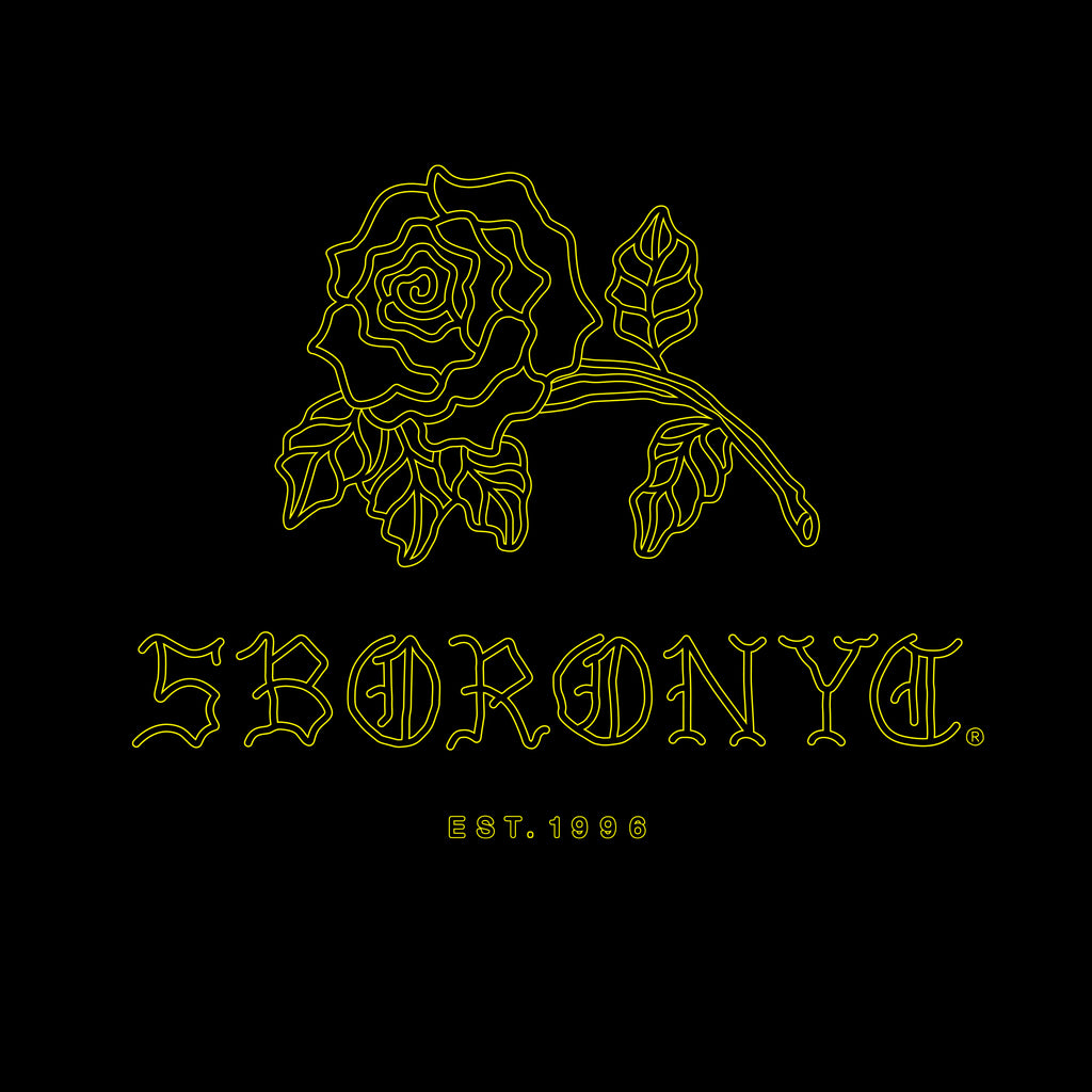 5B Withered Rose Tee  Black & Yellow