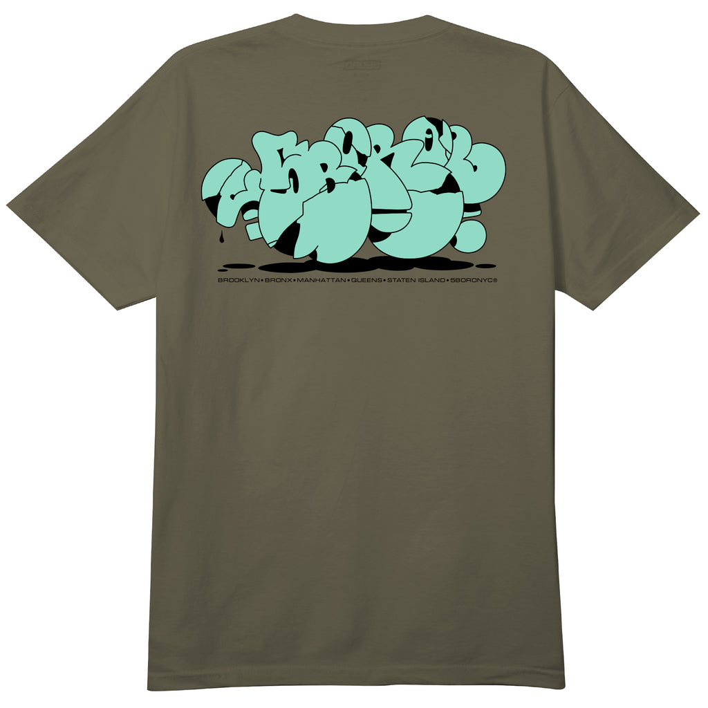 5B x SP-ONE Crackle Tee Olive / Mint
