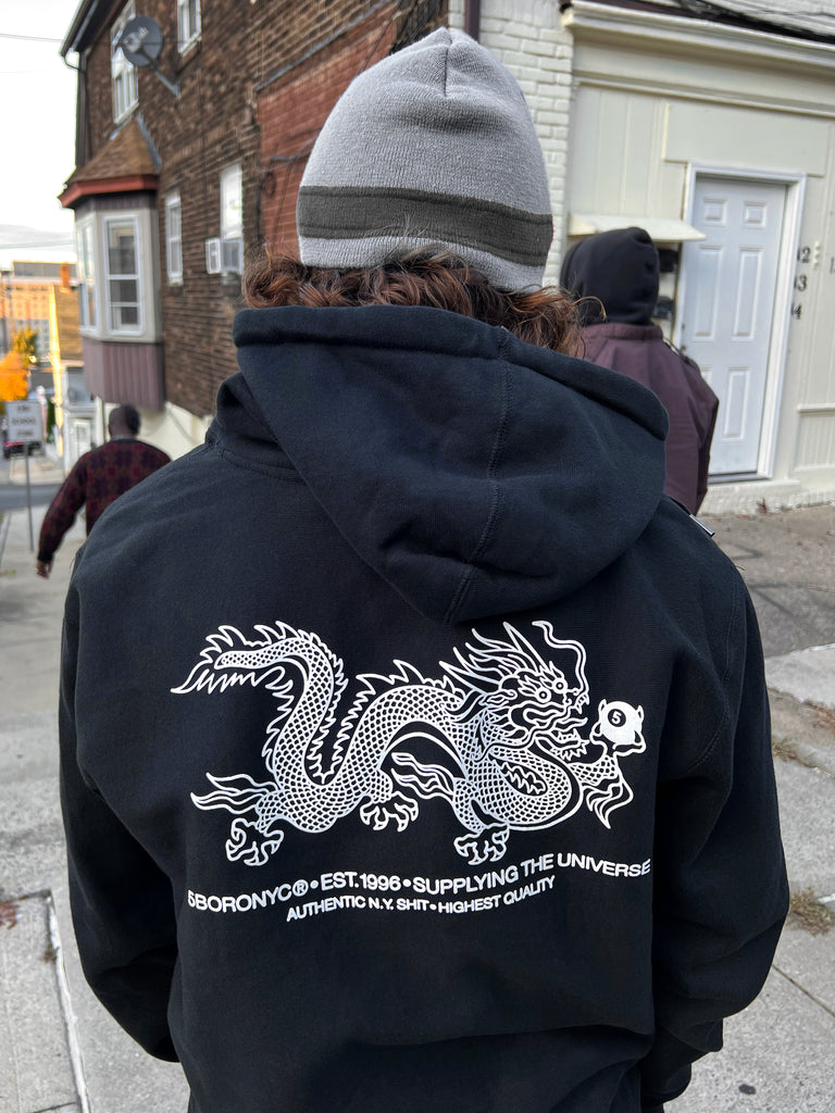 5B Supply Dragon Hoody Black & White