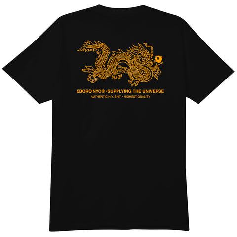 5BORO NYC 5Ball Dragon Tee  Black & Gold