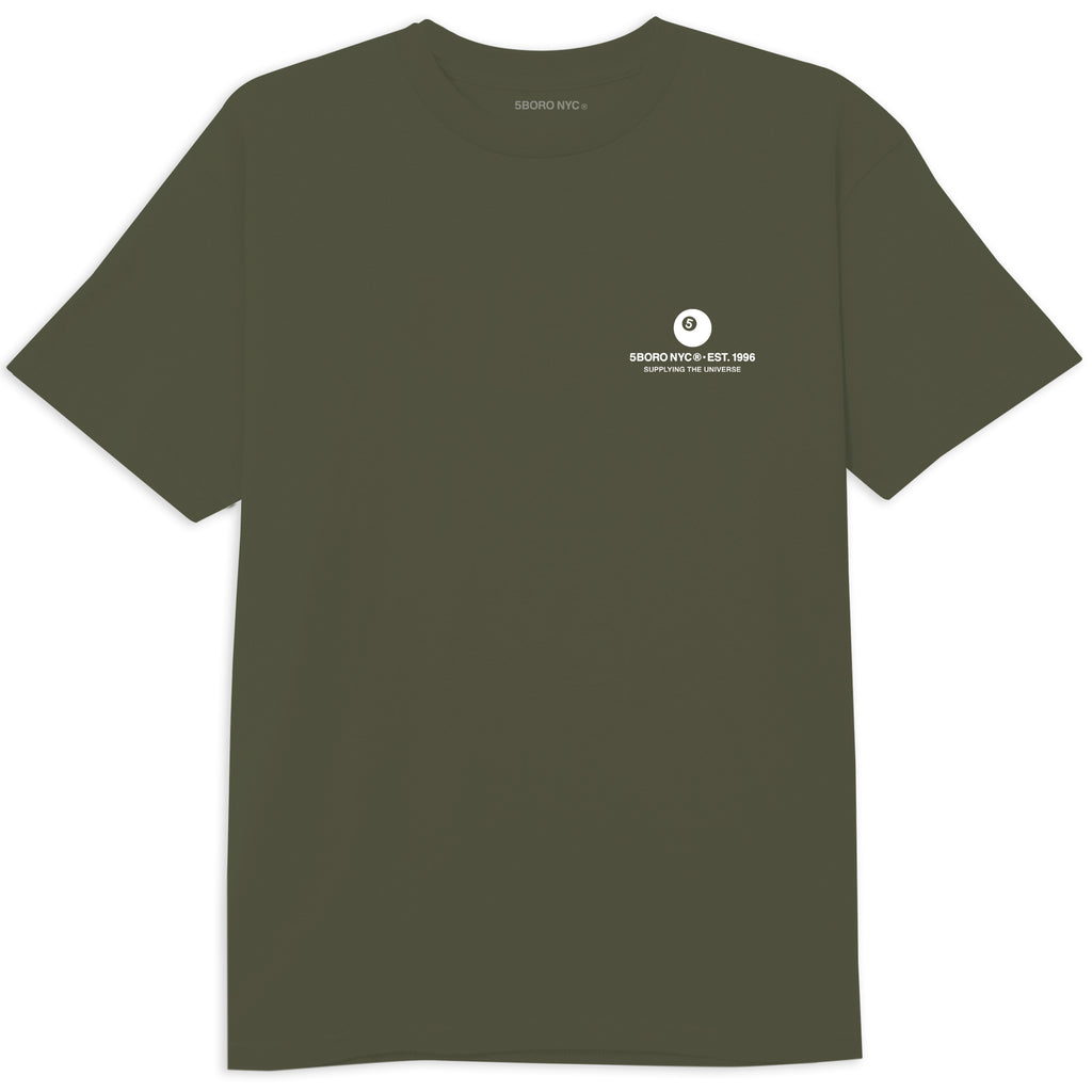 5BORO NYC 5Ball Dragon Tee Olive & White