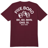 5B 4-5-6 Dice Burgundy & White Tee