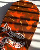 5BORO DIY Leaf Camo Orange & Brown  with Join or Die Snake Printed in White